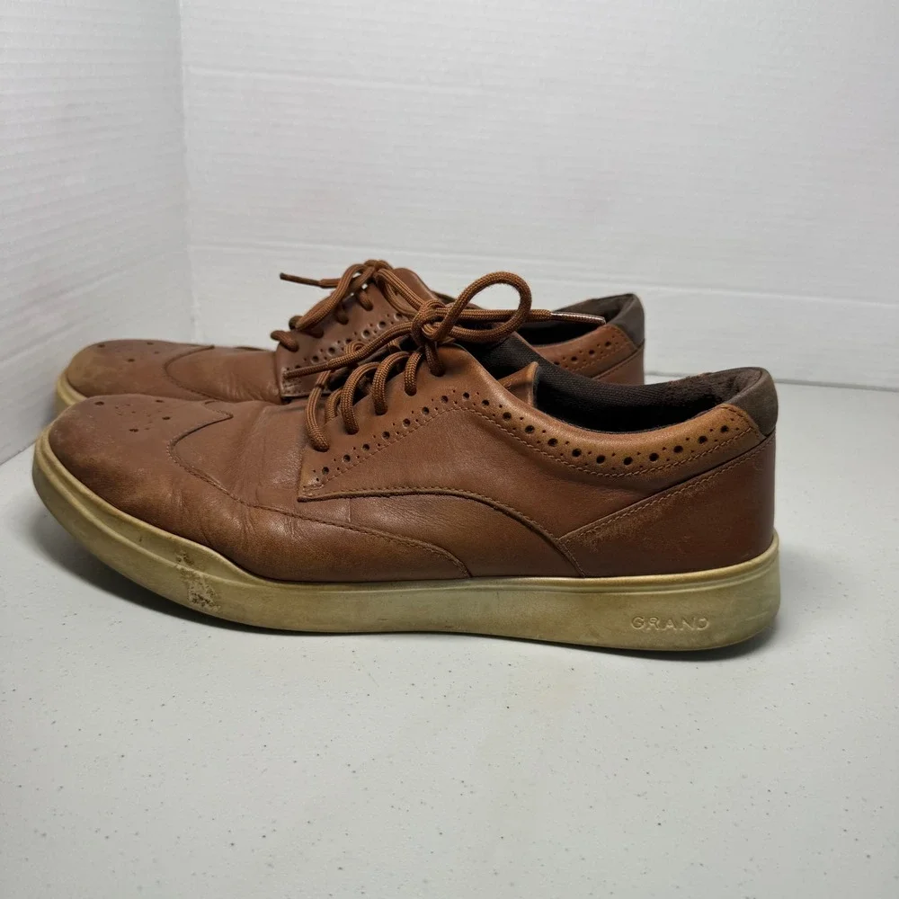 Cole Haan Grand Crosscourt Brown Leather‎ Wingtip Mens 11.5 M Sneakers C35974